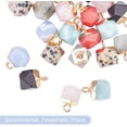 thumbnail image 5 of 21PCS 7 Styles Electroplate Gemstone Charms Polygon Crystal Agate Stone Charms Irregular Stone Pendents with Golden Plated Iron Loop for Earring Bracelet DIY Crafting, 5 of 8