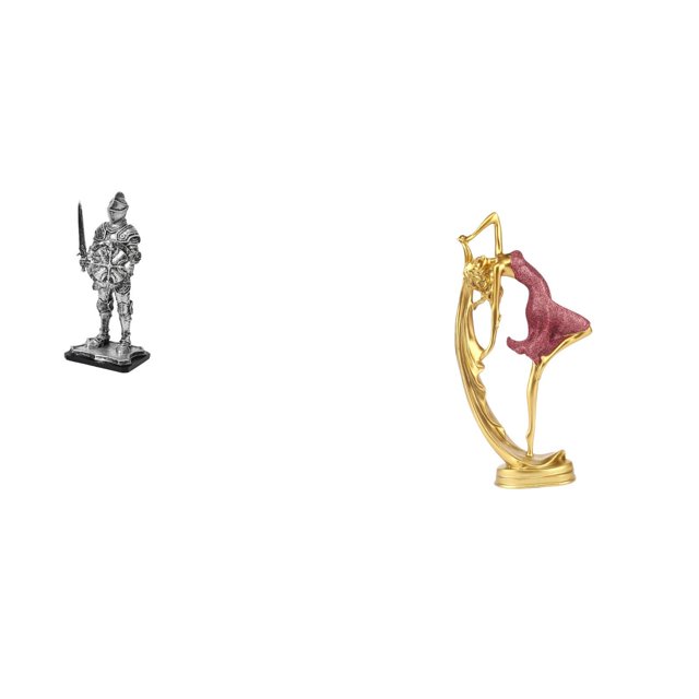 Escultura vintage de caballero y bailarina. Adorno creativo de mesa para entrada, estantería, escritorio o como regalo de inauguración o para amigos.