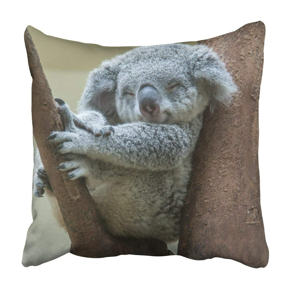 BPBOP koala resting and sleeping on tree cute smile Pillowcase Throw