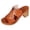 Brown, variant on Women's Butterfly Dressy Slides Sandals Ladies Fashion Casual Leather Open Toe Platform Chunky Block High Heels Slip on for Ladies Comfortable Summer Brown Size 6.5