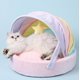 thumbnail image 1 of Arco Iris cama para gatos suave almohadilla para dormir para mascotas sueño profundo perrera para gatos cómoda y transpirable casa para perros, 1 of 2