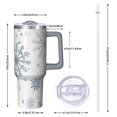 thumbnail image 2 of Blue Christmas Snowflake Pattern Tumbler with Handle and Lid,40oz Double Wall Vacuum Insulated Tumbler,Cups Gift for Women and Men, 2 of 7