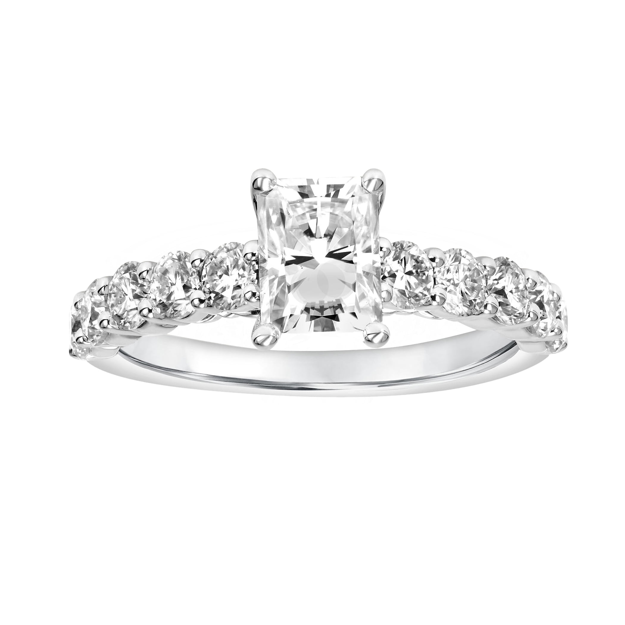 2 1/10 Carat T.G.W. Radiant-Cut Moissanite Sterling Silver Women's Engagement Ring