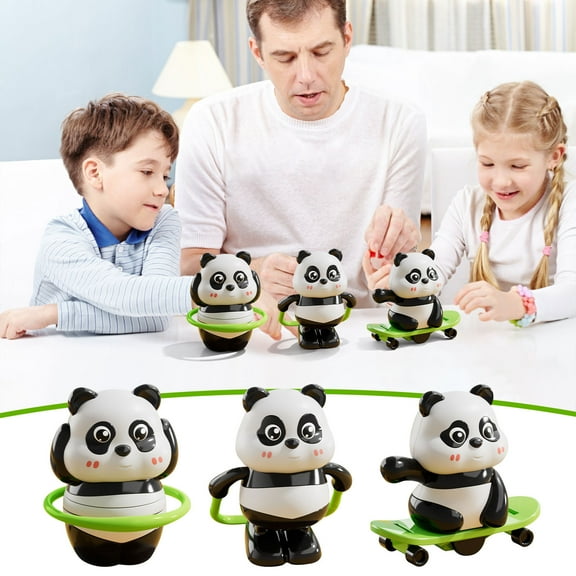 Clockwork Panda Wind-Up Panda Toy Figurine Cute Realistic Mini Desk Decor for Kids Home Decoration Gift(1Pcs) Rkxzt