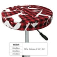 thumbnail image 4 of Fotbe Christmas Buffalo Plaid Stool Covers Round,Waterproof Round Bar Stool Covers Bar Chair Covers Washable Stool Cushion Slipcover for 12-14 Inch Chair-, 4 of 7