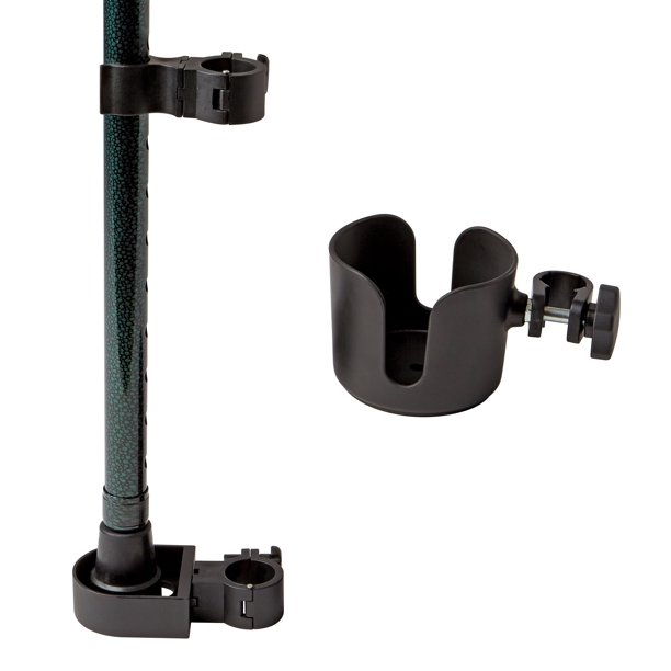 Medline Walker Cup and Cane Holder, Black, 13.6 Ounce
