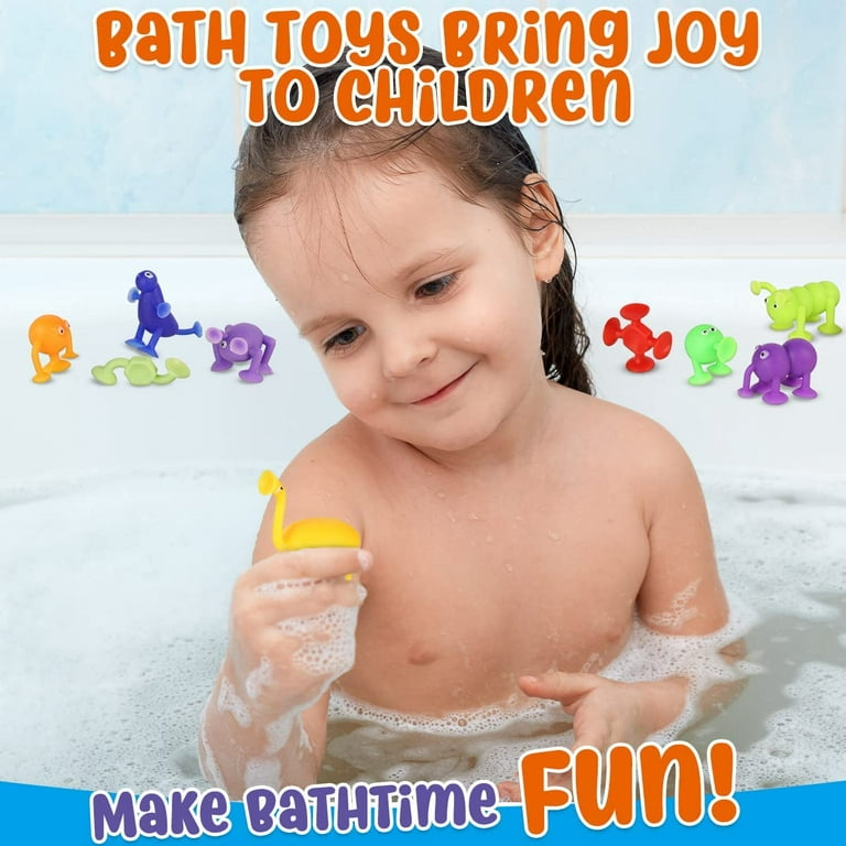 Baby Bath Toys for Toddlers 1-3, 6PCS Dinosaur Bath Toys No  Hole Bathtub Toys for Kids Ages 4-8 : Toys & Games