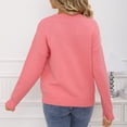 thumbnail image 7 of Cute Heart Sweaters for Women Long Sleeve Valentines Day Sweater Crew Neck Casual Ribbed Knit Pullover Top Pink, M, 7 of 7