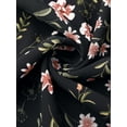 thumbnail image 5 of DARING DIVA Fall Floral Long Sleeve Chiffon Midi Dress S Black, 5 of 6