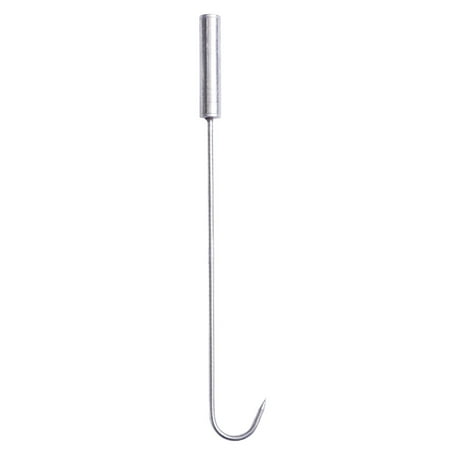 

HOMEMAXS Stainless Steel Meat Hook Cooking Roasted Barbecue Pin for Barbecue Steak Sausage Ribs Chicken Grilled Bacon Vegetables (Steel Handle Single Hook)