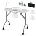 thumbnail image 1 of Costway Folding & Portable Manicure Table with Dust Collector LED Lamp Carry Bag White, 1 of 10