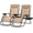Kahki, variant on Nazhura Set of 2 Relaxing Recliners Patio Chairs Adjustable Steel Mesh Zero Gravity Lounge Chair Beach Chairs with Pillow and Cup Holder Khaki (Black/White Stripe)