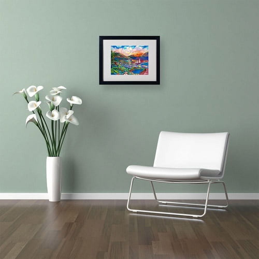 Trademark Fine Art "Sunset" Canvas Art by Manor Shadian, Black Frame