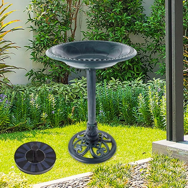 Jardín Pájaro Baño Balcón Adorno Cubierta Exterior Fuente de agua con energía solar Verde CUTICAT bebedero para pájaros al aire libre