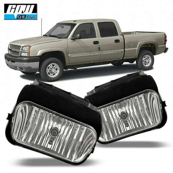 Halogen Clear Lens Fog Lights Pair Set for 2003-2007 Chevrolet Silverado