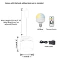 thumbnail image 3 of FSLiving Rechargeable Battery Operated Pendant Light with Sleeve&Round Hook RGB Mode Adjustable Wire Length Hanging Light Columnar Metal White Shade Dimmable Lamp for Courtyard Nightstand - 3 Lights, 3 of 7
