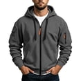 thumbnail image 4 of Trikvn Men's Full Zip Hoodies Sweatshirts Long Sleeve Casual Athletic Jackets with Arm Zipper Pockets Outdoor Hiking Workout Activewear Winter Coats Relaxed Fit Outerwear, 4 of 5