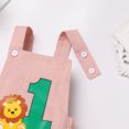 thumbnail image 6 of IBTOM CASTLE Infant Toddler Baby Boys Boho 1st Birthday Outfit Backless Overalls Romper for Cake Smash Photo Shoot 12-18 Months Pink, 6 of 8