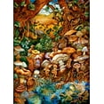thumbnail image 2 of Bell, Bill 25x32 Gold Ornate Wood Framed with Double Matting Museum Art Print Titled - The Mushroom Fairies, 2 of 4