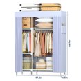 thumbnail image 4 of Portable Closet Organizer,WLRETMCI Clothes Wardrobe Closet Storage Shelves,Clothing Rack for Hanging Clothes, Grey, 4 of 6