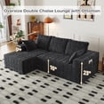 thumbnail image 2 of 94" Cloud Sectional Couch with L-Shape Chaise, 4-Seat Modern Modular Sofa with Deep Seat, Upholstered Living Room Couch, Oversized Comfy Boneless Sofa for Bedroom & Apartment(Grey), 2 of 9