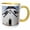 Yellow/White, variant on 3drose, Denmark, Bornholm, Gudhjem, Osterlars Church - Eu07 Cmi0049 - Cindy Miller Hopkins, 11oz Two-tone Red Mug