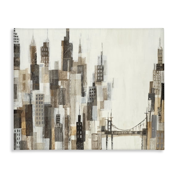 Stupell Industries Contemporary Cityscape Abstract Squares Canvas Art, 20 x 16, by Liz Jardine