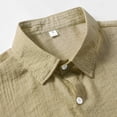 thumbnail image 6 of GUZOM Mens Gauze Long Sleeve Button Down Shirt, Lightweight Breathable Wrinkle Free, Casual Relaxed Fit Curved Hem Solid Yellow,Size M, 6 of 8