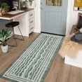 thumbnail image 3 of Hallway Rugs 8x10 Rug Runner Printed Vintage Floral Machine Washable Kitchen Runners Non-Slip Rubber Backed Runners for Hallways Laundry Room Distressed Boho Rugs for Entryway Bedroom, Green, 3 of 9