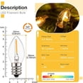 thumbnail image 2 of C7 LED Vintage Filament Bulb 0.5W E12 Candelabra Base, 2700K Warm White, Dimmabl Candle Bulb for Holiday String Lights & Indoor Decorative Lighting, 6Pack, 2 of 7
