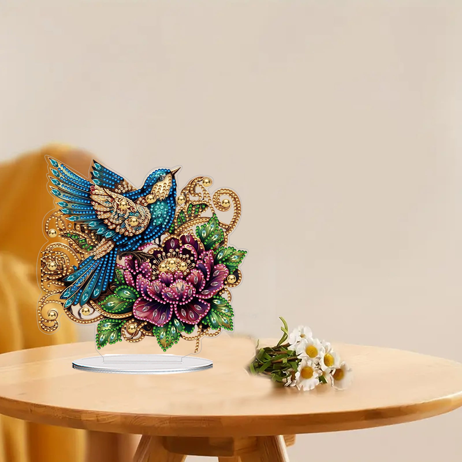 FLOPESN DIY Diamond Painting Art, exquisite and shiny patterns, size 8.26x8.26 inches, made of PVC material suitable for home and desktop decoration