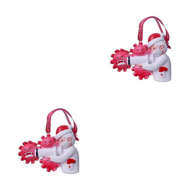 Yuarrent Colgante de resina de árbol de Navidad de estilo de dibujos animados, adorno colgante con cuerda roja, decoración de ventana de pared de Type2 NO2 Yuarrent CBP181423