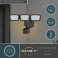 thumbnail image 5 of Bronze Integrated LED Motion Sensor Dusk to Dawn 3-Head Outdoor Security Flood Light - 240 Degree - 85 Ft., 5 of 14