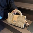 thumbnail image 2 of Bolso Hombro Mujeres Tejido Playa Verano (beige), 2 of 9