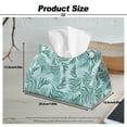 thumbnail image 7 of COEQINE Tissue Box Cover PU Leather Rectangle Tissue Case Holder Facial Tissue Dispenser for Bathroom Bedroom Kitchen Office Car Modern Decorative, Palm Leaf Blue, 7 of 7