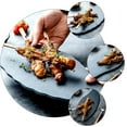 thumbnail image 2 of Plato de pizarra con forma de hoja, plato para sushi, aperitivos, plato de postre de pizarra para restaurante (negro), 2 of 8