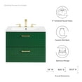 thumbnail image 4 of Sink Vanity Cabinet, Green White, Ceramic, Wood, Modern Contemporary, Hotel Bedroom Bathroom Master Suite Guest, 4 of 9