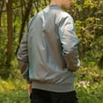 thumbnail image 4 of Siilsaa Jacket Men Lightweight Bomber Jacket Zip Up Causal Fashion Flight Windbreaker Light Jacket Dark Gray,XL, 4 of 5