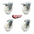 thumbnail image 2 of 5 Inch Nylon Wheel Swivel Bolt Hole Caster Set with 2 Total Lock Brake SCC, 2 of 2