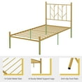 thumbnail image 4 of FONIRRA Twin Size Metal Platform Bed Frame with Headboard Mattress Foundation Sturdy Steel Slat Support No Box Spring Needed, Gold, 4 of 7