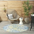 thumbnail image 3 of Nourison Aloha Indoor/Outdoor Ivory Blue 5'3" x ROUND Area Rug, (5 Round), 3 of 10