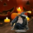 thumbnail image 4 of PEIXUN Witch & Crow Acrylic Desktop Decor Gothic Halloween Figurine With Moon & Desk Accessory For Season, 4 of 6