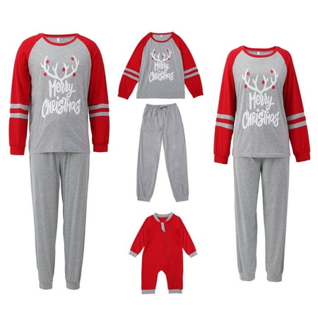 

Family Matching Pajamas Christmas Jammies Clothes Cotton Holiday Nightwear Household Sleepwear Sets Long Sleeve Pjs