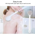 thumbnail image 2 of GIXUSIL Silicone Back Scrubber for Shower, Gray Back Washer Brush Long Handle with Soft Bristles, Bath Body Shower Exfoliator Brush for Men and Women, BPA Free, Non-Slip, 2 of 8