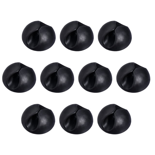 Organizador de Clips de Cable Uxcell Negro para Gestión de Cables en Casa y Oficina, Sujetadores de Cuerda Autoadhesivos, Paquete de 10