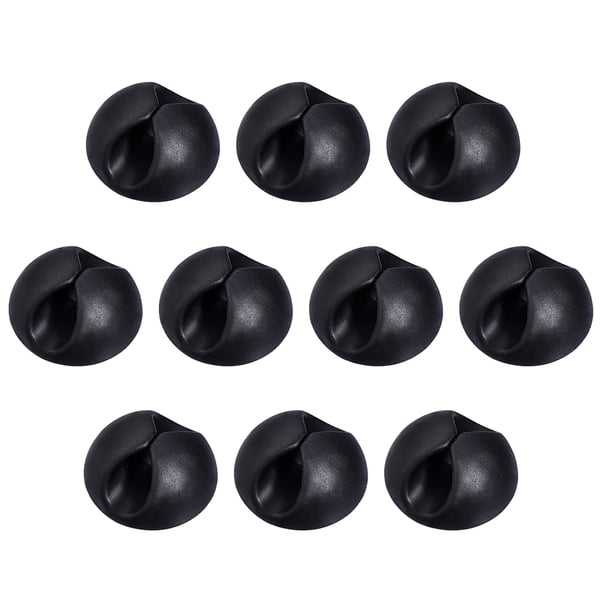 Organizador de Clips de Cable Uxcell Negro para Gestión de Cables en Casa y Oficina, Sujetadores de Cuerda Autoadhesivos, Paquete de 10