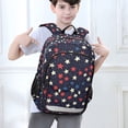 thumbnail image 6 of FORMRS Unisex School Backpack 17" Student Travel Bag with Laptop Compartment, Red Starry Pattern, 6 of 7