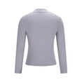 thumbnail image 5 of UQJfacai Womens Mock Turtleneck Long Sleeve Shirts Ribbed Knit Lightweight Pullover Sweater Stretch Slim Fitted Crop Tops, 5 of 7