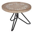 thumbnail image 2 of Kate and Laurel Sherald Round Wood Tray with Metal Stand, White 11" Diameter, 2 of 5