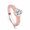 Rose gold, variant on Womens One Carat Simulated Diamond Four Claw Setting Platinum Plated Copper Ring Elegant Gift for Her Timeless